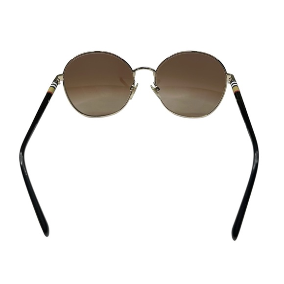 BURBERRY 3094 1145/13 56mm Gold Metal Round Sunglasses Brown Gradient Lens - Picture 5 of 8